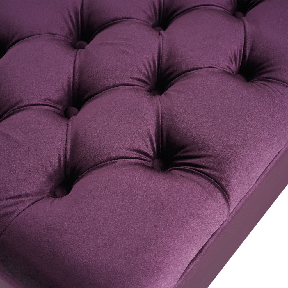 GDF Studio Ottilie Contemporary Button-Tufted Storage Ottoman Bench, Purple