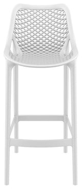 Home Square Polypropylene Patio Bar Stool in White - Set of 2