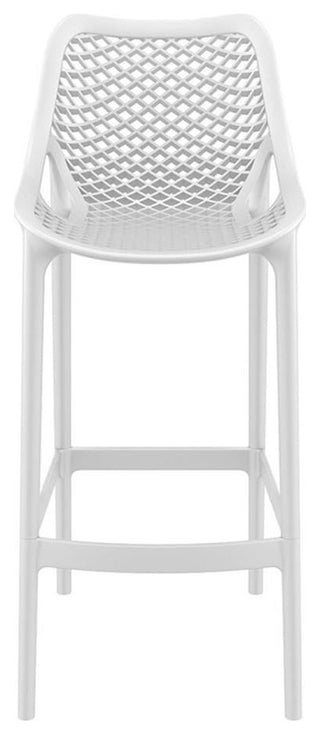 Home Square Polypropylene Patio Bar Stool in White - Set of 2