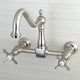 Wall Mount Bridge Kitchen Faucet, Brushed Nickel