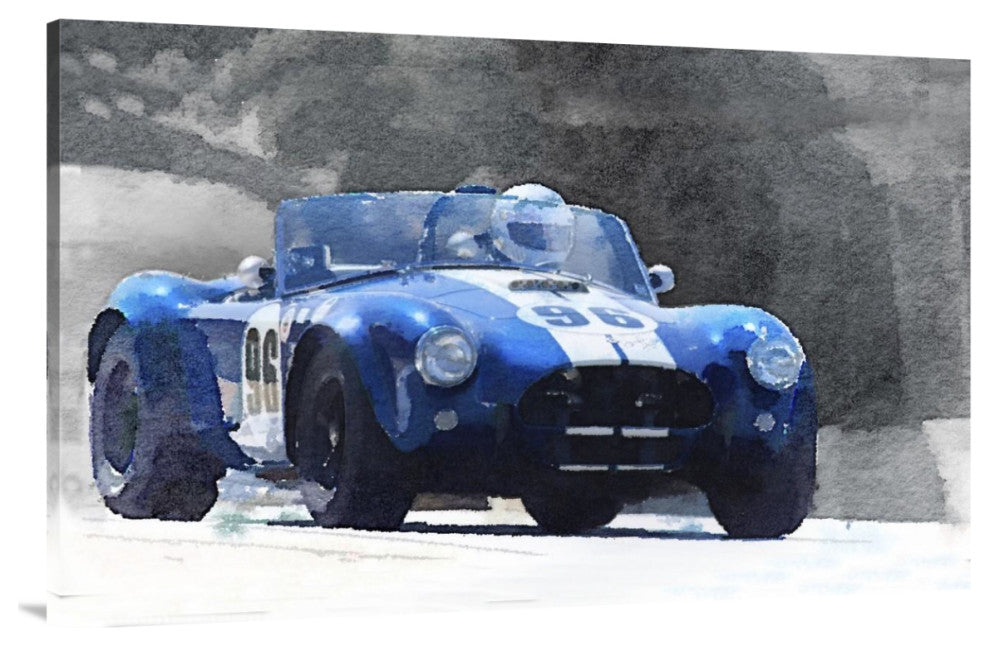 "1964 AC Cobra Shelby Racing Watercolor" Fine Art Print