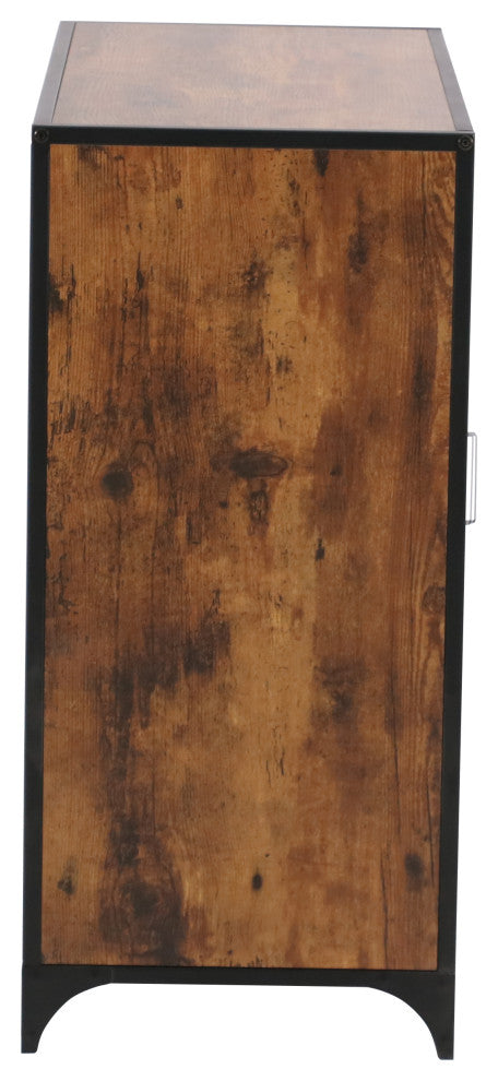 Rustic 2-Door Cabinet With Mesh Doors