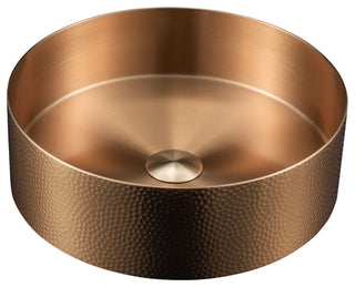 Karran Cinox Stainless Steel Round Vessel Sink, Brushed Copper