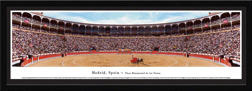 Madrid Skyline Panoramic Poster , Spain-Plaza Monumental , Select Frame