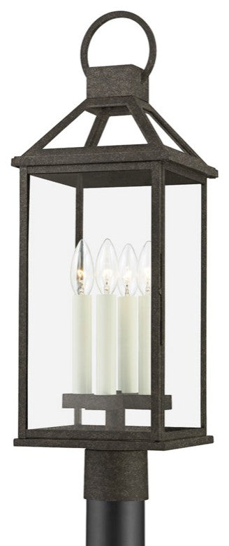 Troy Sanders 4-LT Large Outdoor Post P2745-FRN, French Iron