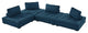 Modular Deep Tufted Sectional Sofa Set, Azure Navy Blue, Modern, Lounge