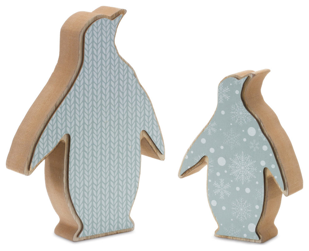 Wood Penguin Decor, Set of 2