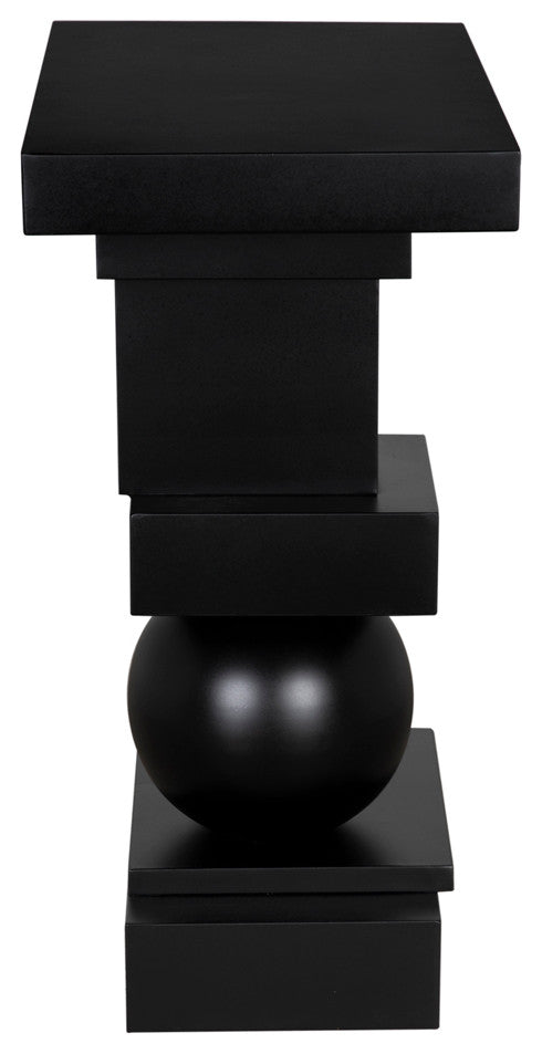 Small Zurich Console, Ebony Walnut With Steel