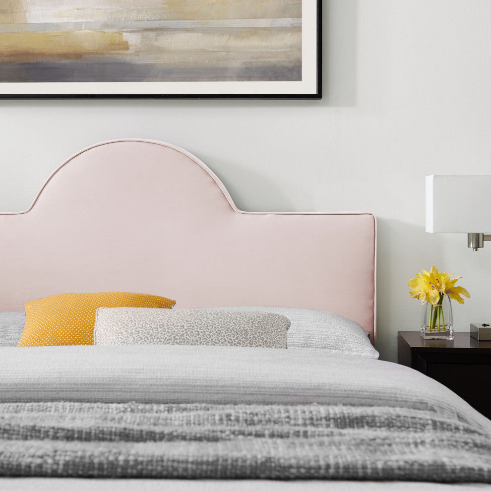 Platform Bed Frame, King Size, Pink, Velvet, Modern, Bedroom Master Guest Suite