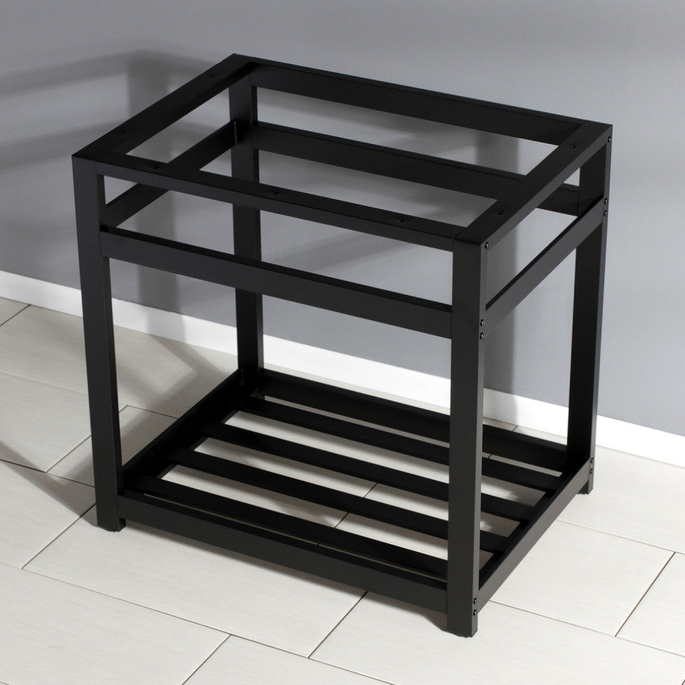 Fauceture 31" x 22" Steel Console Sink Base, Matte Black