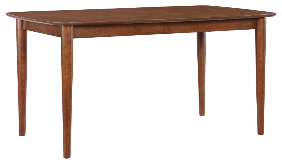 Bonito Faux Leather Dining Set, Walnut Finish, Midnight Blue, 5-Piece Set