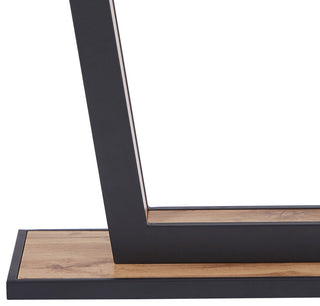 Modern MDF/Metal Console Table, Natural/Black