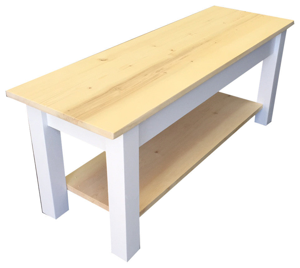 Nantucket Bench With Shelf, 54"