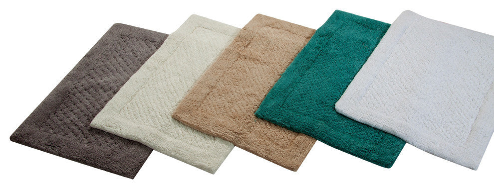 Bath Rug Cotton, 2 Piece Set, 34"x21" and 36"x24", Ivory, GSF 180, Waffle