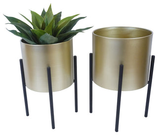 Black Gold, Mid Century Stand, Set of 2