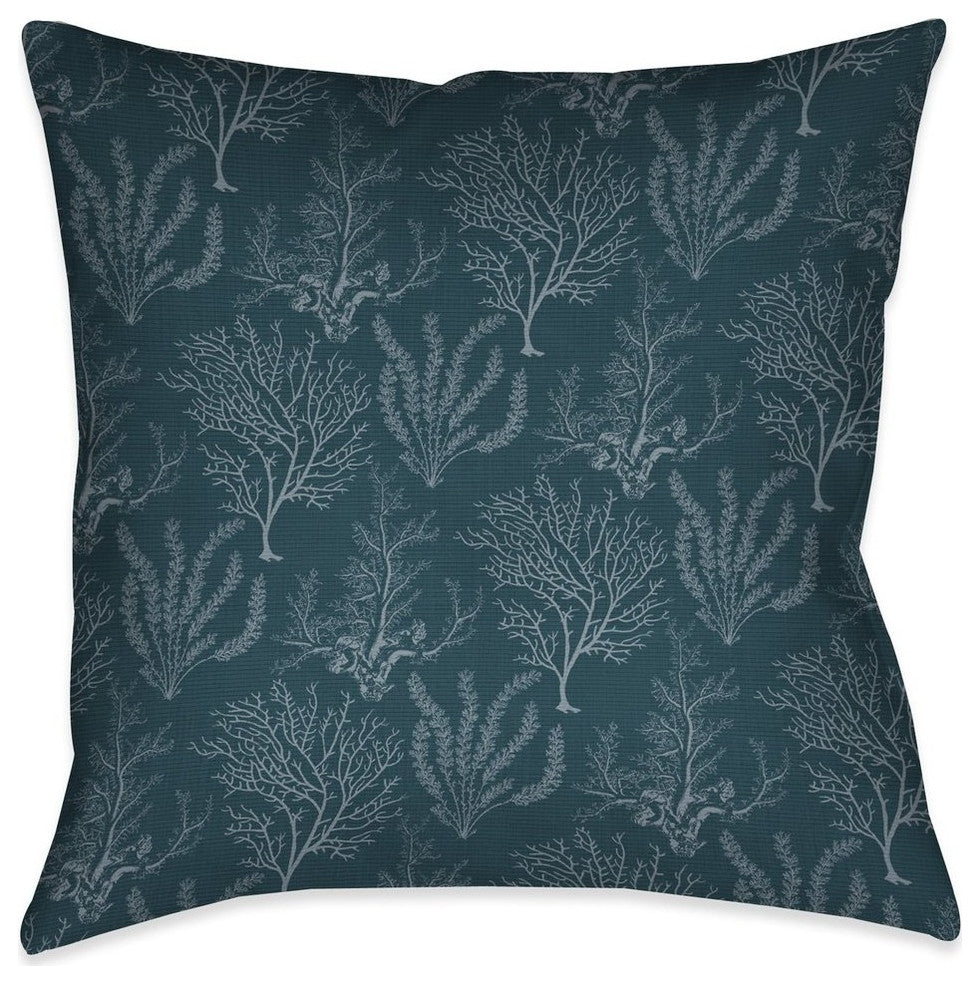 Laural Home Ocean Life Pattern 18" X 18" Indoor Decorative Pillow