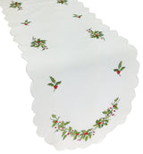 Mistletoe Embroidered Table Runner, 15x54