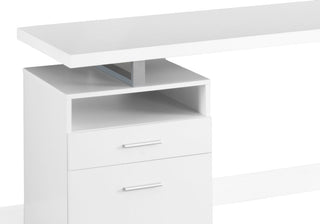 HomeRoots 30" White Particle Board and Silver Metal Computer Desk