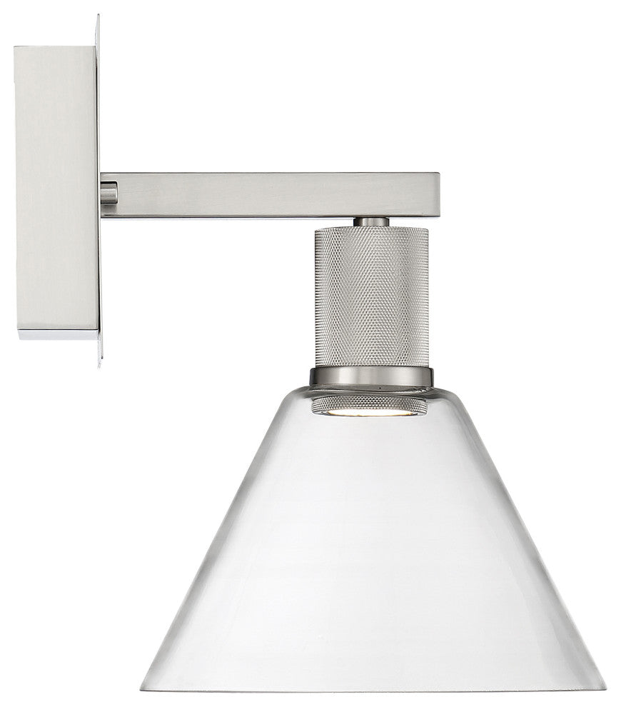Access Port Nine 1-Light Martini LED Wall Sconce Brushed Steel