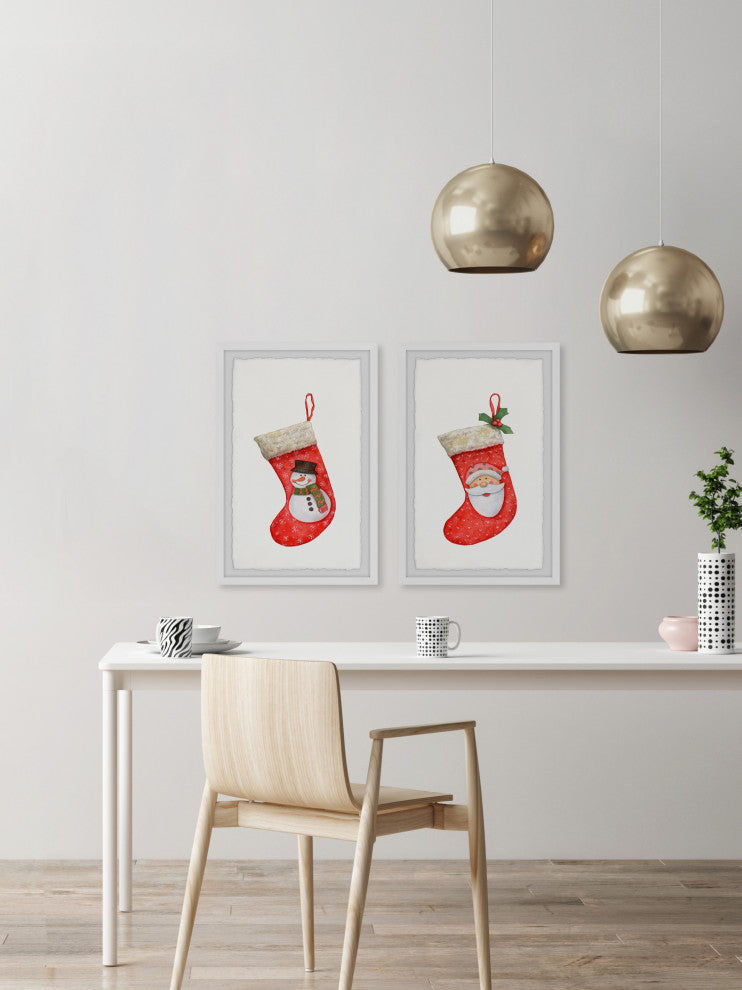 Snowman and Santa Diptych, 2-Piece Set, 12x18