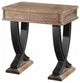 HomeRoots 20" X 22" X 25" Antique Oak Black Wood Metal End Table