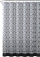 Coronado Embossed Fabric Shower Curtain, Circle Geometric Design with Border