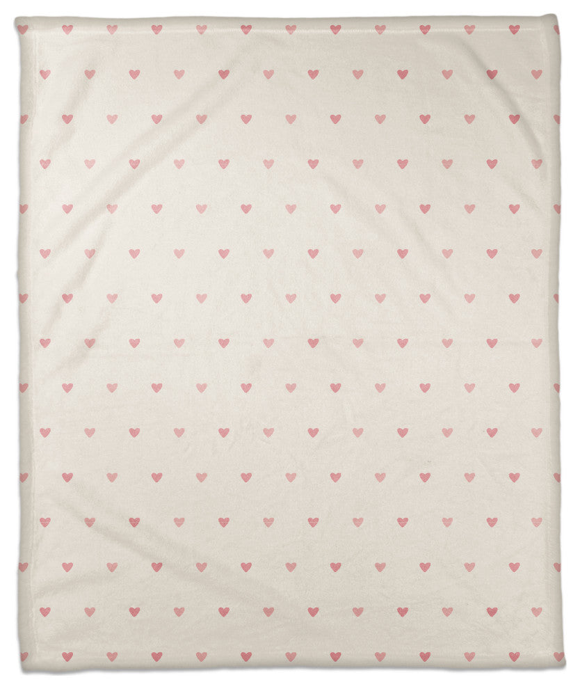 Simple Heart Pattern 50"x60" Coral Fleece Blanket
