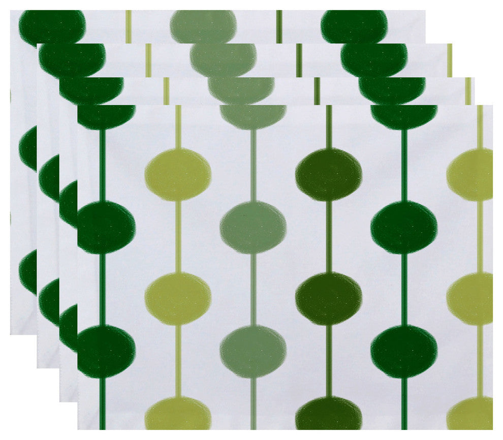 Brady Beads, Stripe Print Placemat, Set of 4, Green