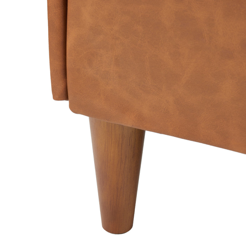 Atley Upholstered Modern Bench With Storage and Solid Wood Legs