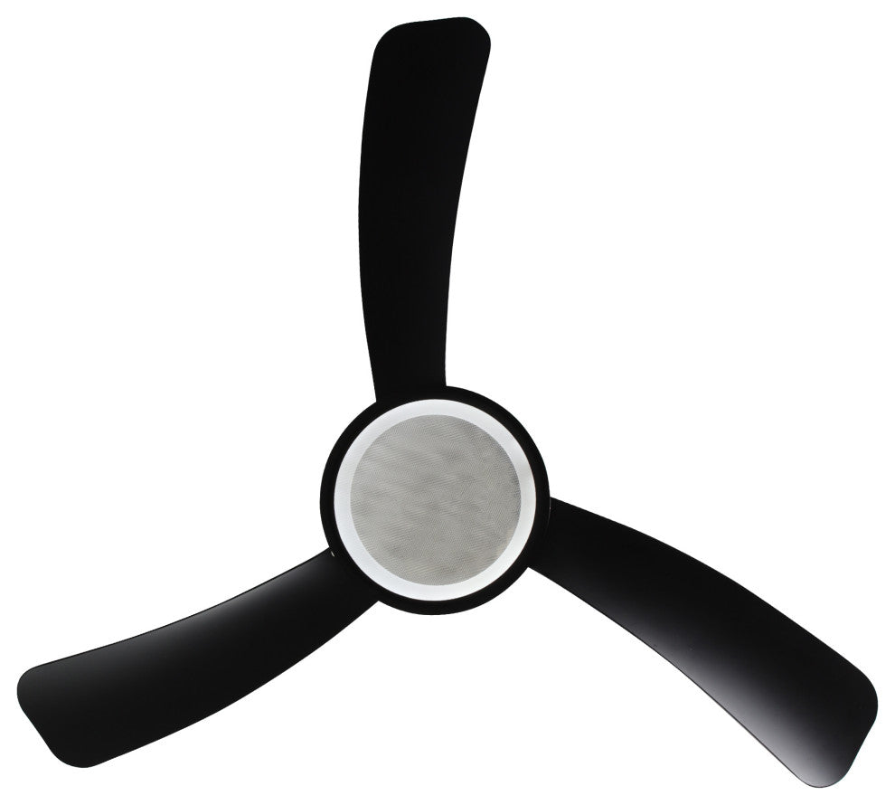52 in.Modern Black LED Ceiling Fan with Light and Remote Control