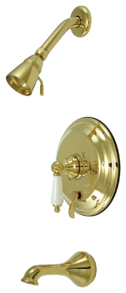 Kingston Brass Tub and Shower Faucet, Polished Brass