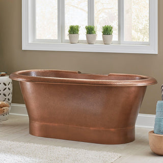 Thales 5' Copper Freestanding Bathtub with Overflow, 0 Hole