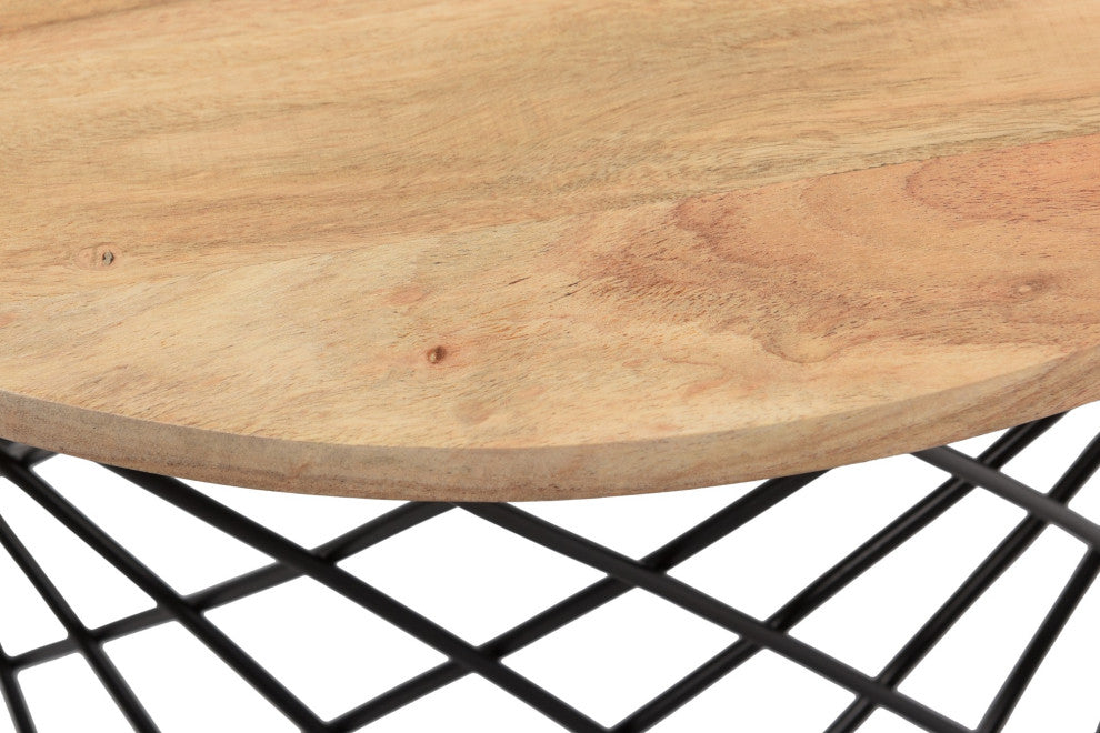 Roost End table in Solid Wood and Iron