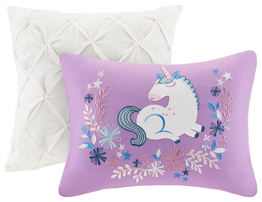 Urban Habitat Kids Lola Unicorn Reversible Cotton Quilt Set With Throw Pillows