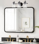 Kira Home Chatham 20" 3-Light Bathroom Light + Textured Glass Shades, Black