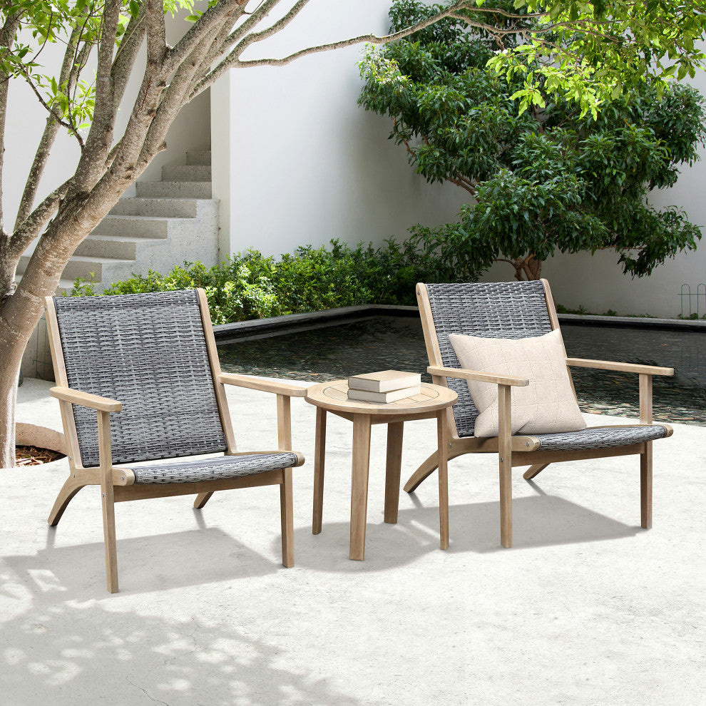 Imani 3 Piece Acacia Outdoor Patio Seating Set