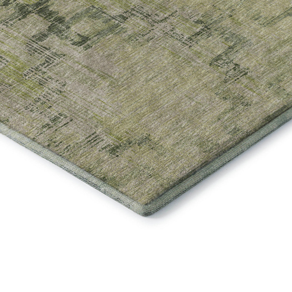 Addison Premium Washable Mayfield AMF121 Green 2'3" x 7'6" Runner Rug