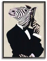 Secret Agent James Bond Zebra, Framed, 11"x14"