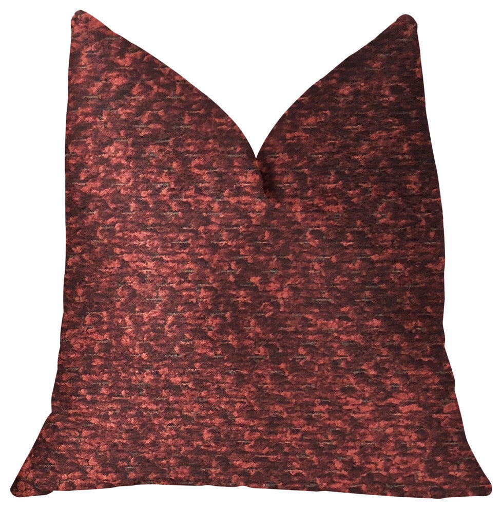 Hibiscus Burgundy Red Luxury Throw Pillow, 20"x30" Queen