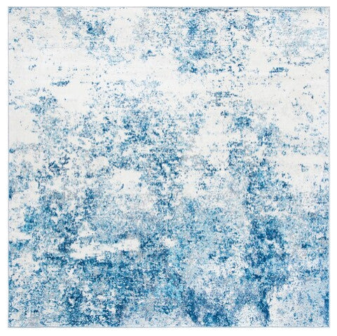 Safavieh Brentwood Bnt822B Organic and Abstract Rug, Ivory/Navy, 9'x9' Square