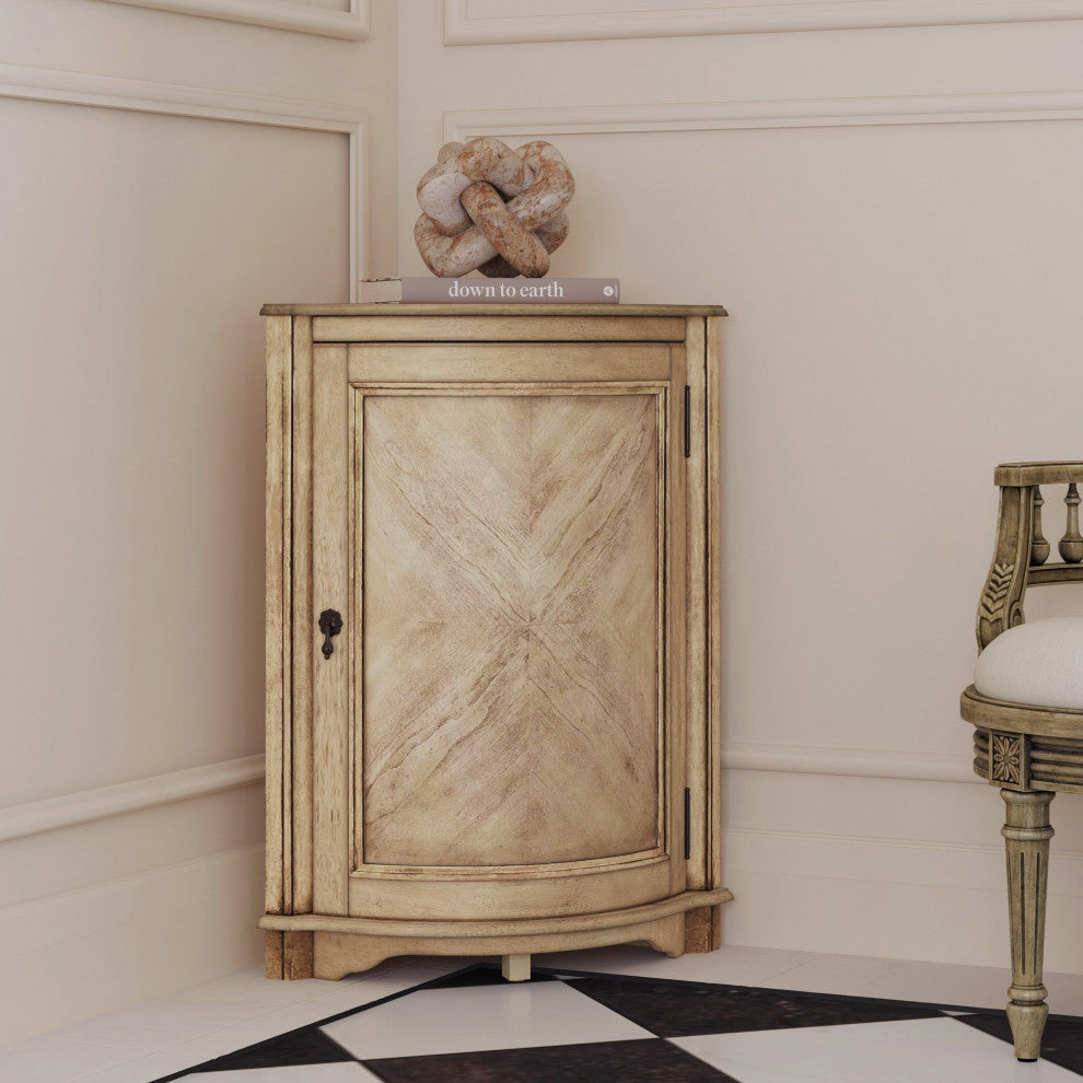 Durham Corner Cabinet, Antique Beige