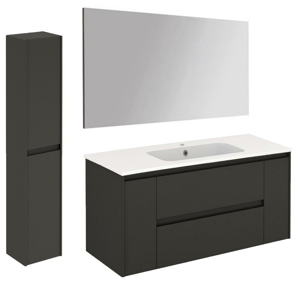 WS Bath Collections Ambra 120 Pack 2 Ambra 48" Wall Mounted - Gloss Anthracite