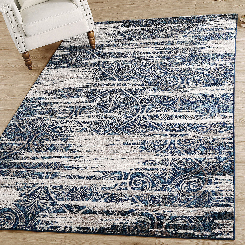 LNC Mat Indoor Distressed Vintage Abstract Area Rug, 8' X 10'
