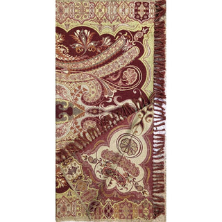 Desiree Wool Throw, Maroon, Lime