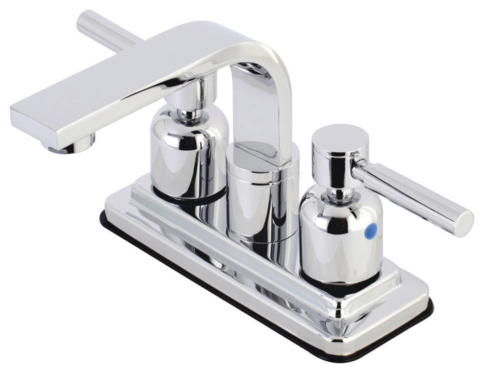 4" Centerset Bathroom Faucet WithPush Pop-Up, Polished Chrome