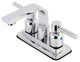 4" Centerset Bathroom Faucet WithPush Pop-Up, Polished Chrome
