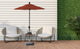 6' Round Auto Tilt Market Umbrella, Antique Bronze Frame, Terracotta