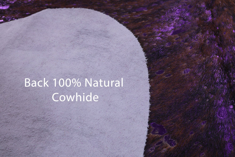 6' 0" X 4' 10" Purple Metallic Cowhide Rug C2150