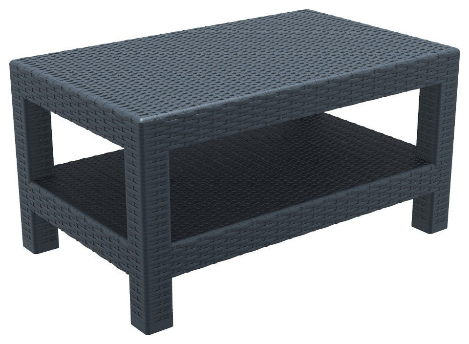 Monaco Resin Patio Seating Set With Cushion, 4 Person, Dark Gray