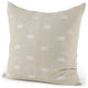 Canvas Beige and White Square Accent Pillow Cover